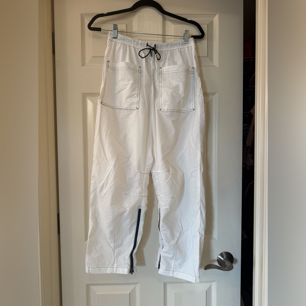 FP Movement by Free People White Track Pants with Black Accents